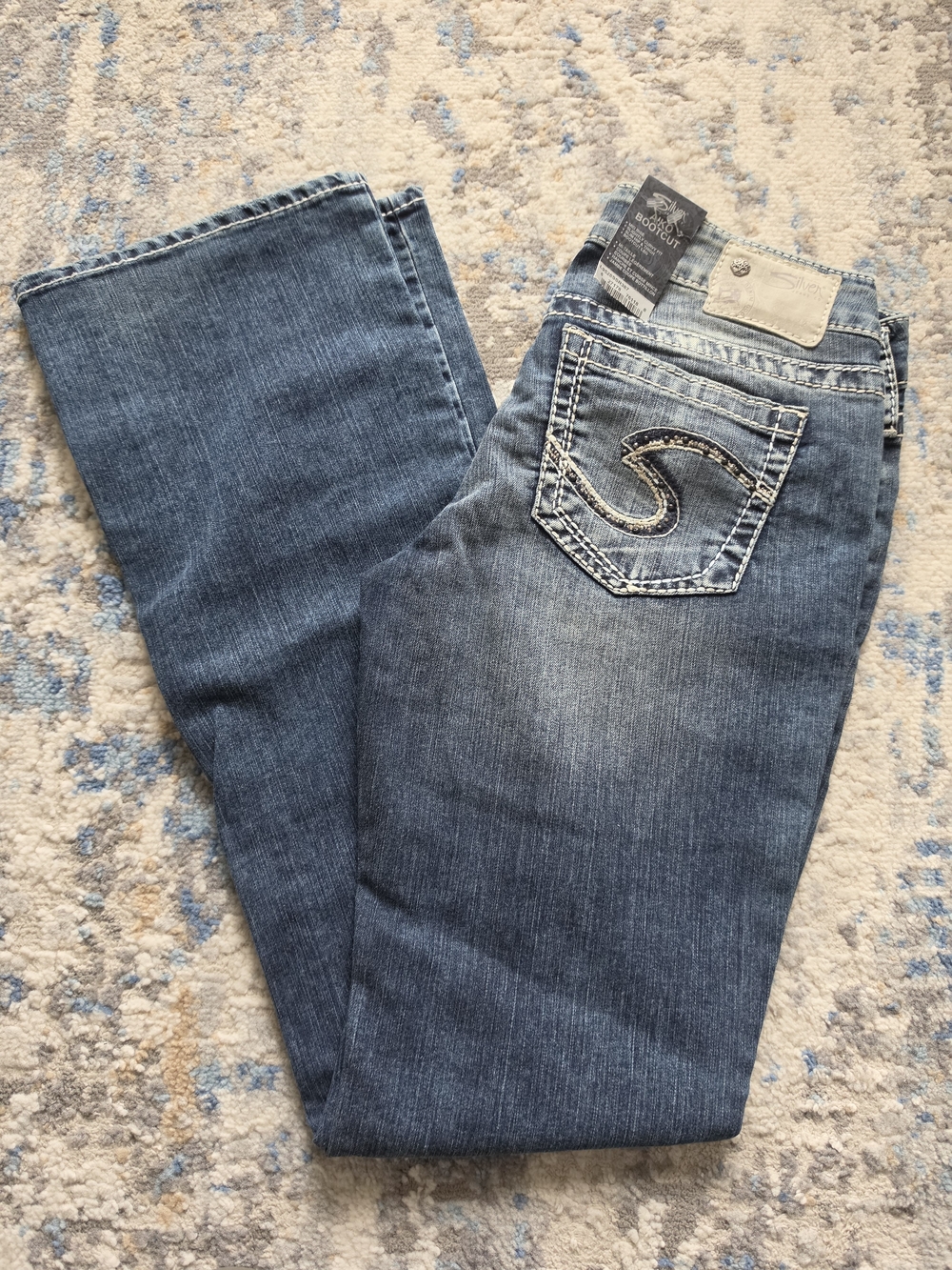 Silver Aiko Bootcut Jeans NWT